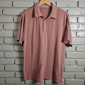 Free Fly Mens Bamboo Blend Short Sleeve Polo Shirt Large Heather Clay FF-061621